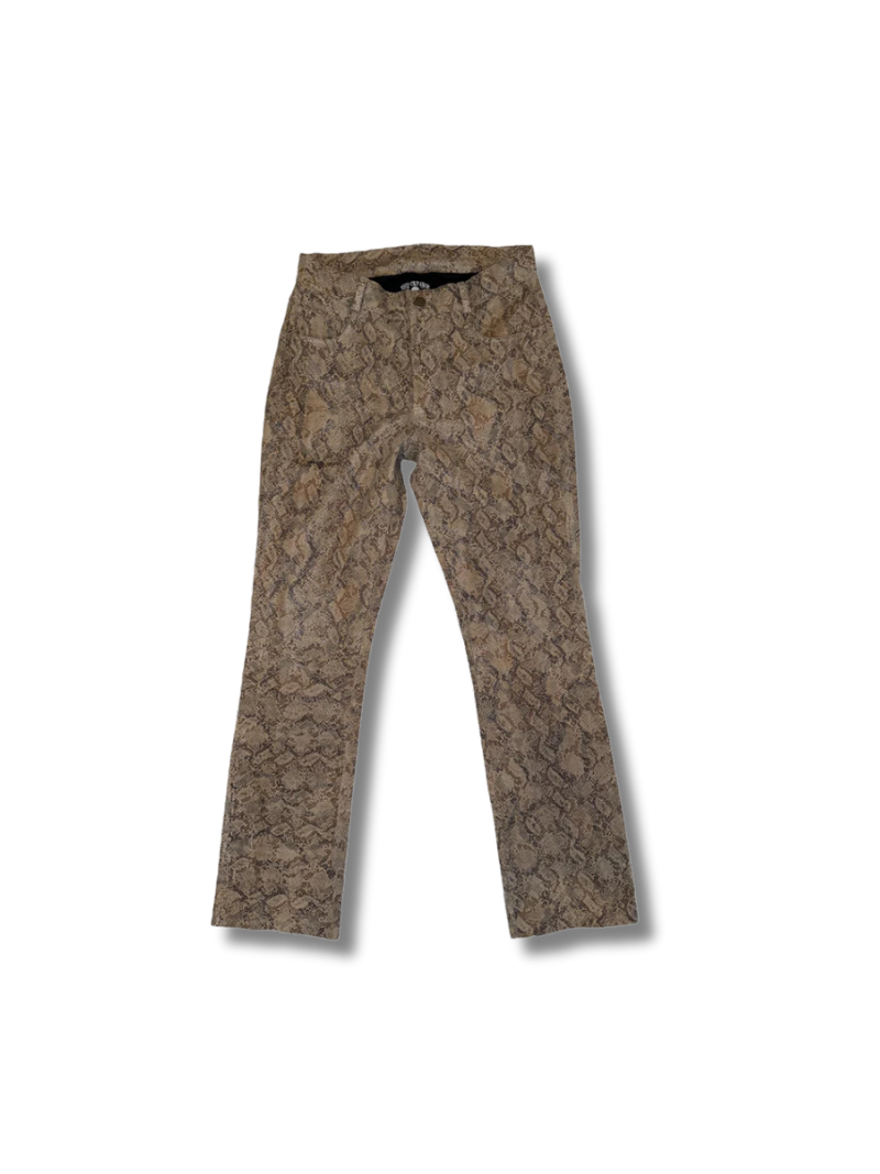 ANY OLD IRON Cream Snake Leather Trousers