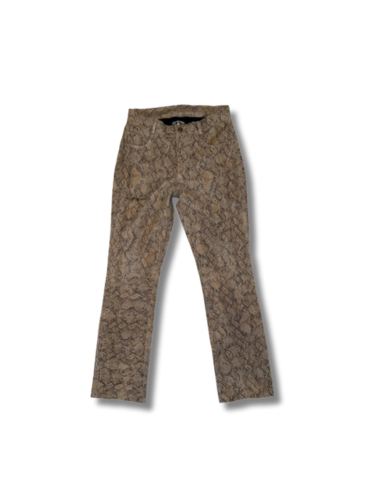 ANY OLD IRON Cream Snake Leather Trousers