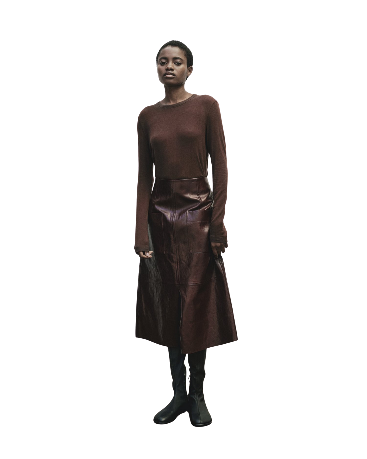 MIJEONG PARK Wool Tencel Crew Neck Top