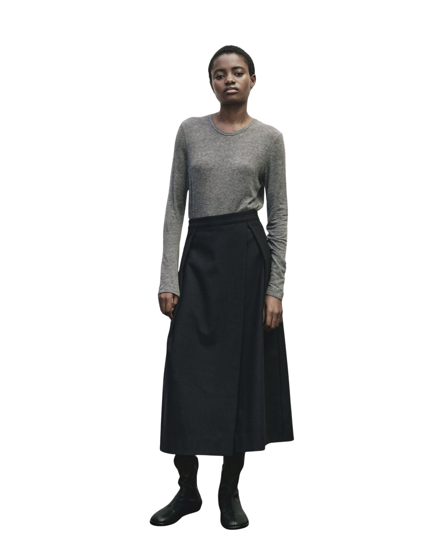 MIJEONG PARK Wool Tencel Crew Neck Top