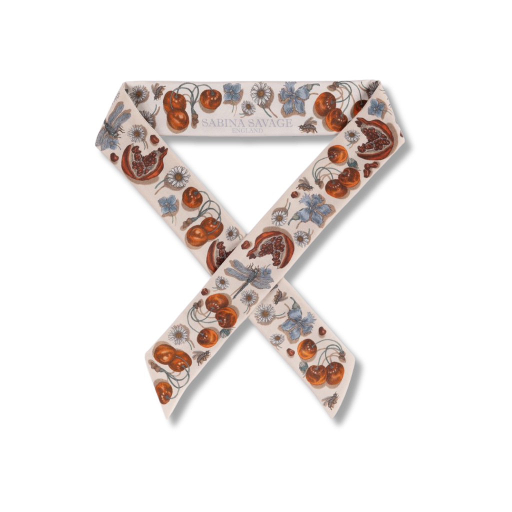 SABINA SAVAGE The Medici Cheetah Ribbon Silk Scarf