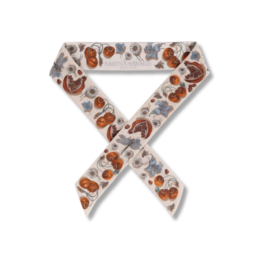 SABINA SAVAGE The Medici Cheetah Ribbon Silk Scarf