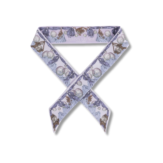 SABINA SAVAGE The Glass Swan Ribbon Silk Scarf
