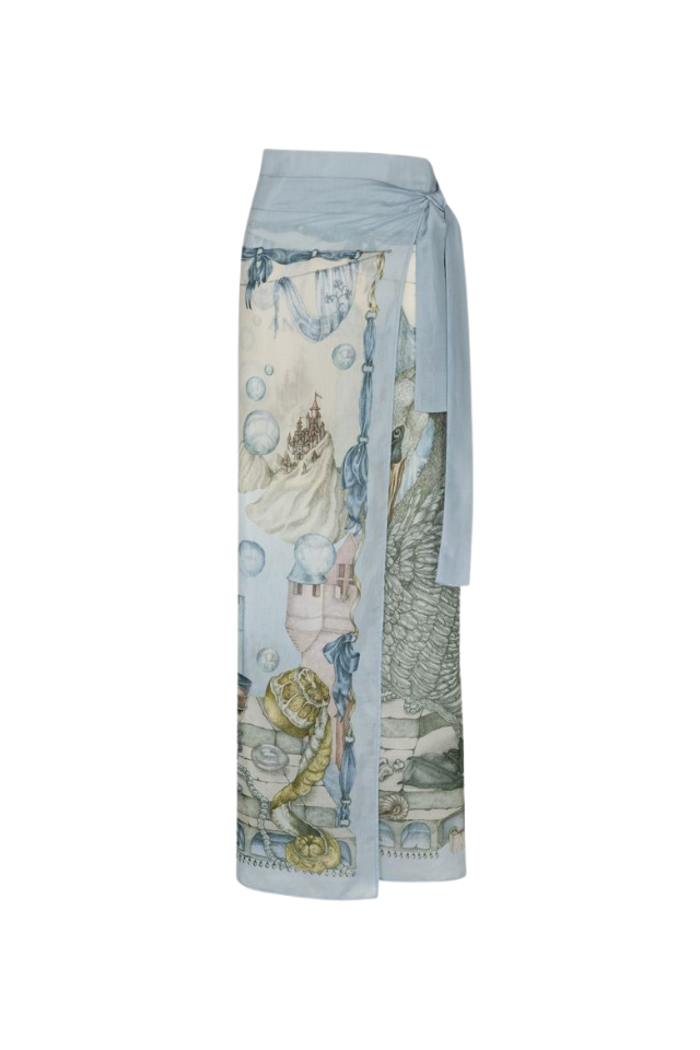 SABINA SAVAGE The Glass Swan Cotton Silk Pareo