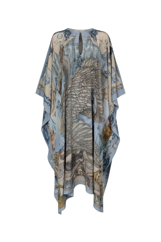 SABINA SAVAGE The Glass Swan Silk Kaftan