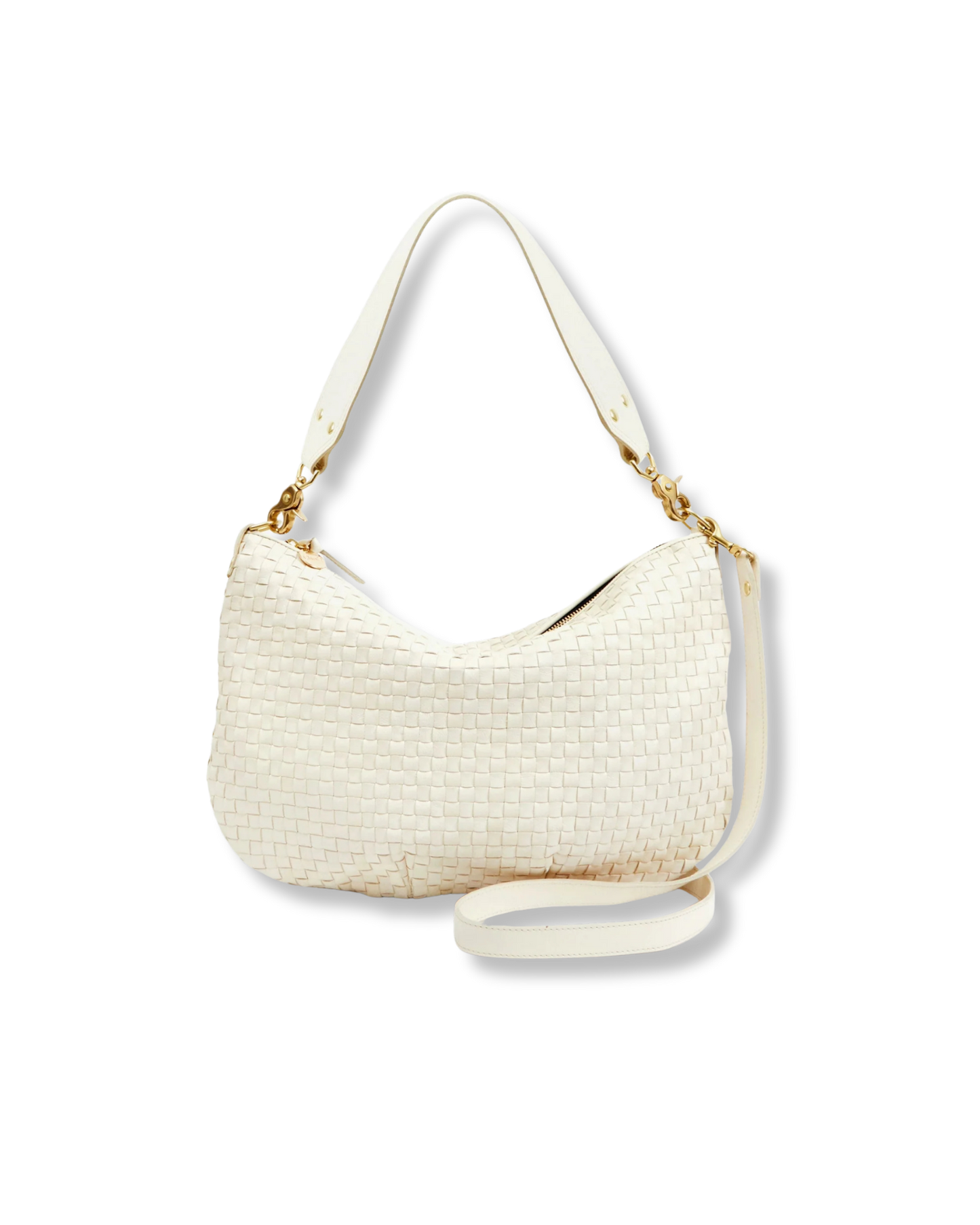 CLARE V Moyen Messenger Woven Checker