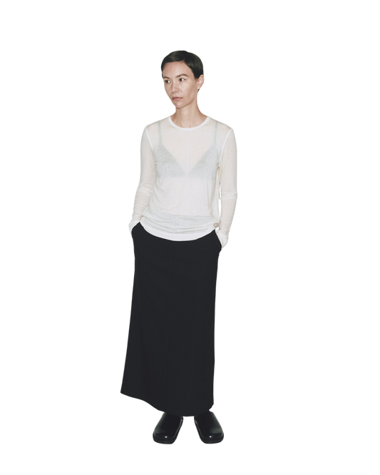 MIJEONG PARK Wool Tencel Crew Neck Top