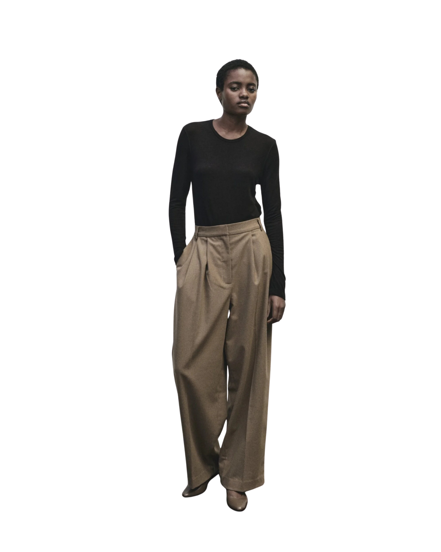 MIJEONG PARK Wool Tencel Crew Neck Top
