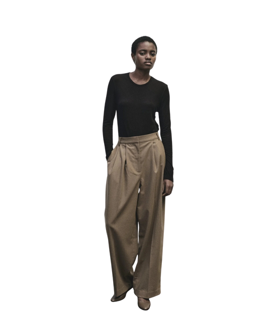 MIJEONG PARK Wool Tencel Crew Neck Top