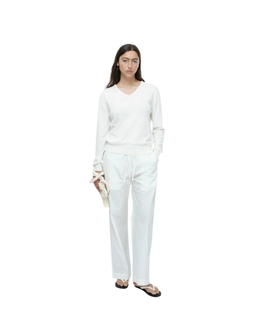 MIJEONG PARK Cotton Blend V-neck Knit Top