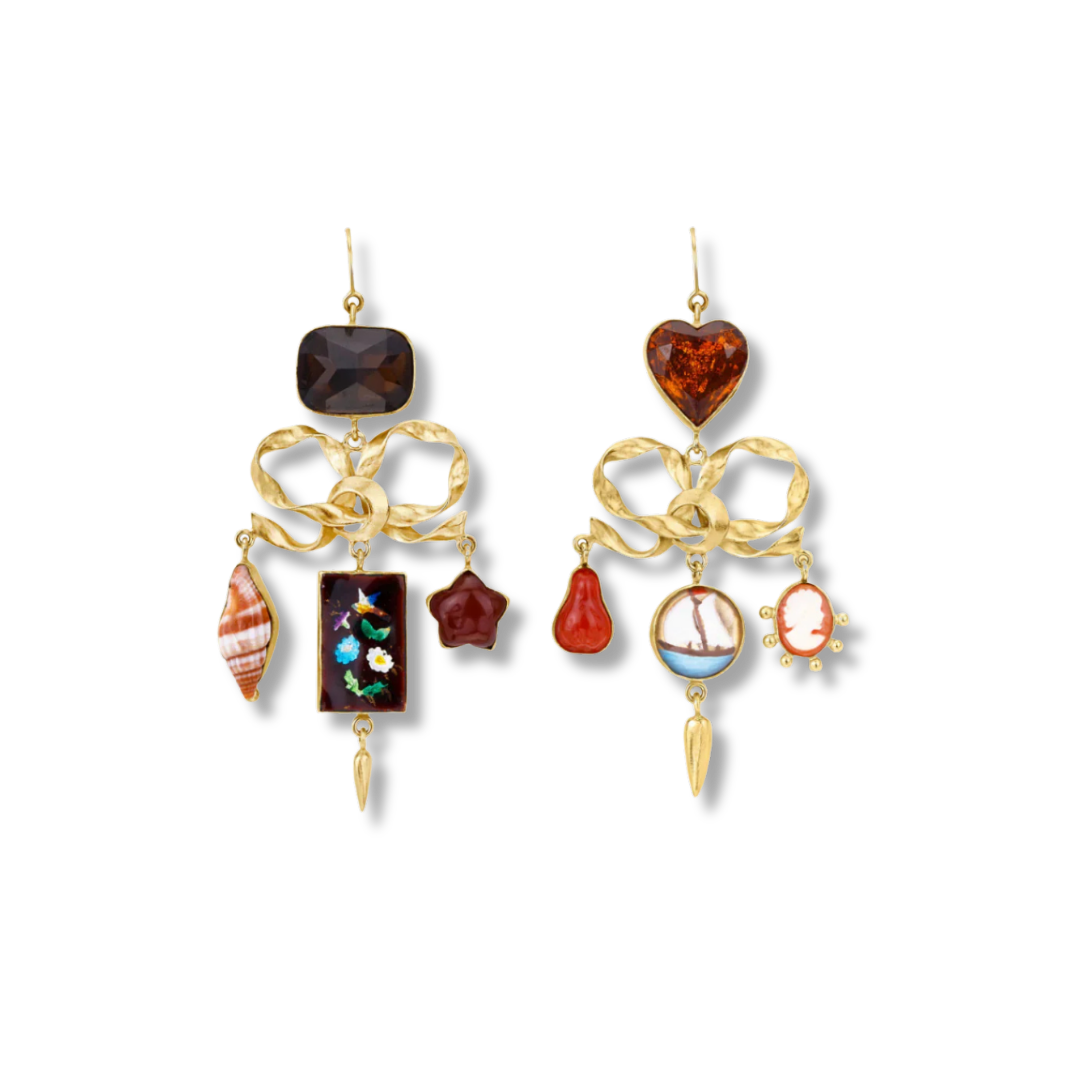 GRAINNE MORTON Bow Charm Balance Drop Earrings