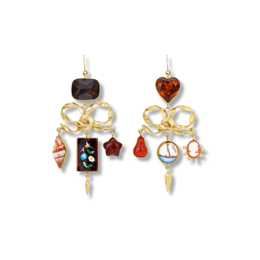 GRAINNE MORTON Bow Charm Balance Drop Earrings