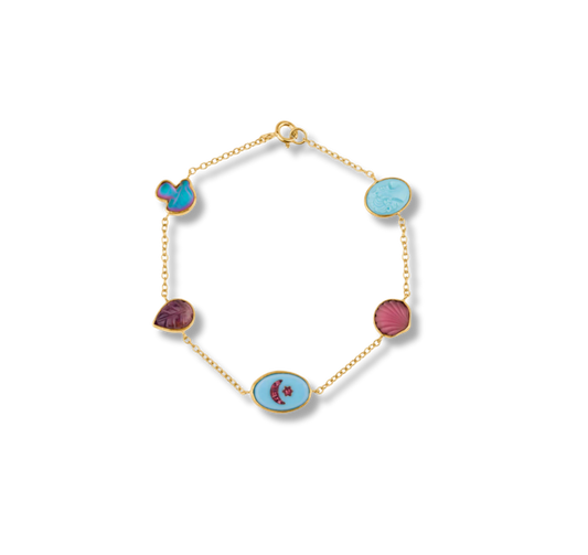 GRAINNE MORTON Moon Five Mini Charm Bracelet