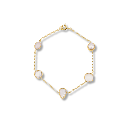 GRAINNE MORTON Ivory Shell Five Mini Charm Bracelet