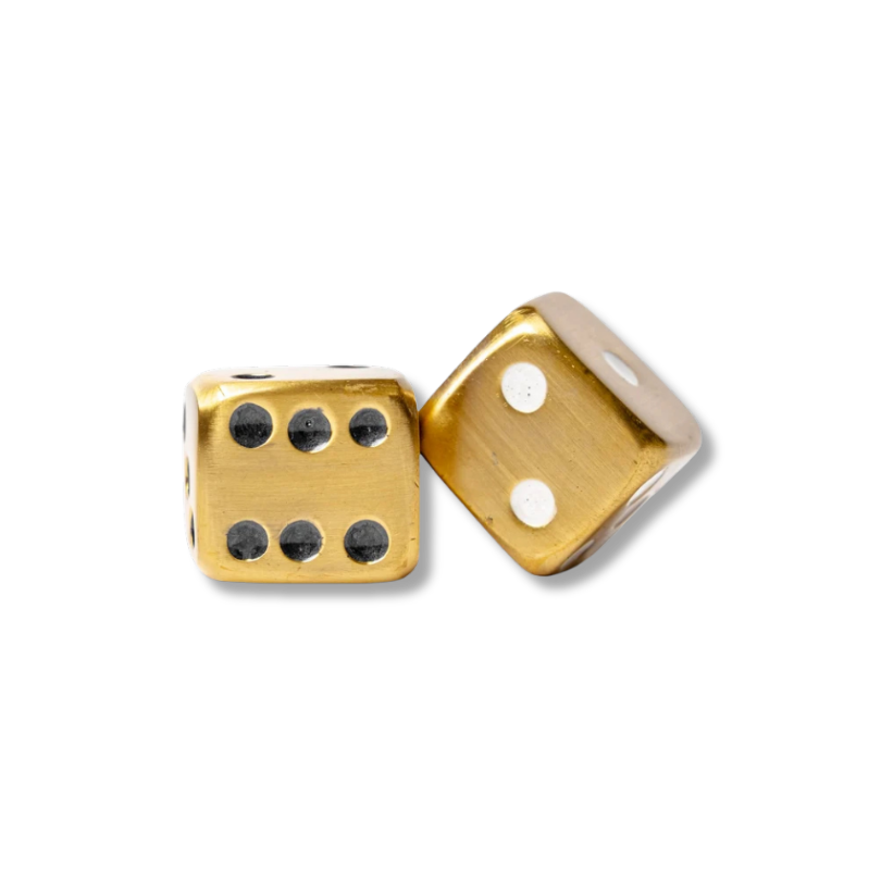 SHELTON METAL Brass Dice Set of 2