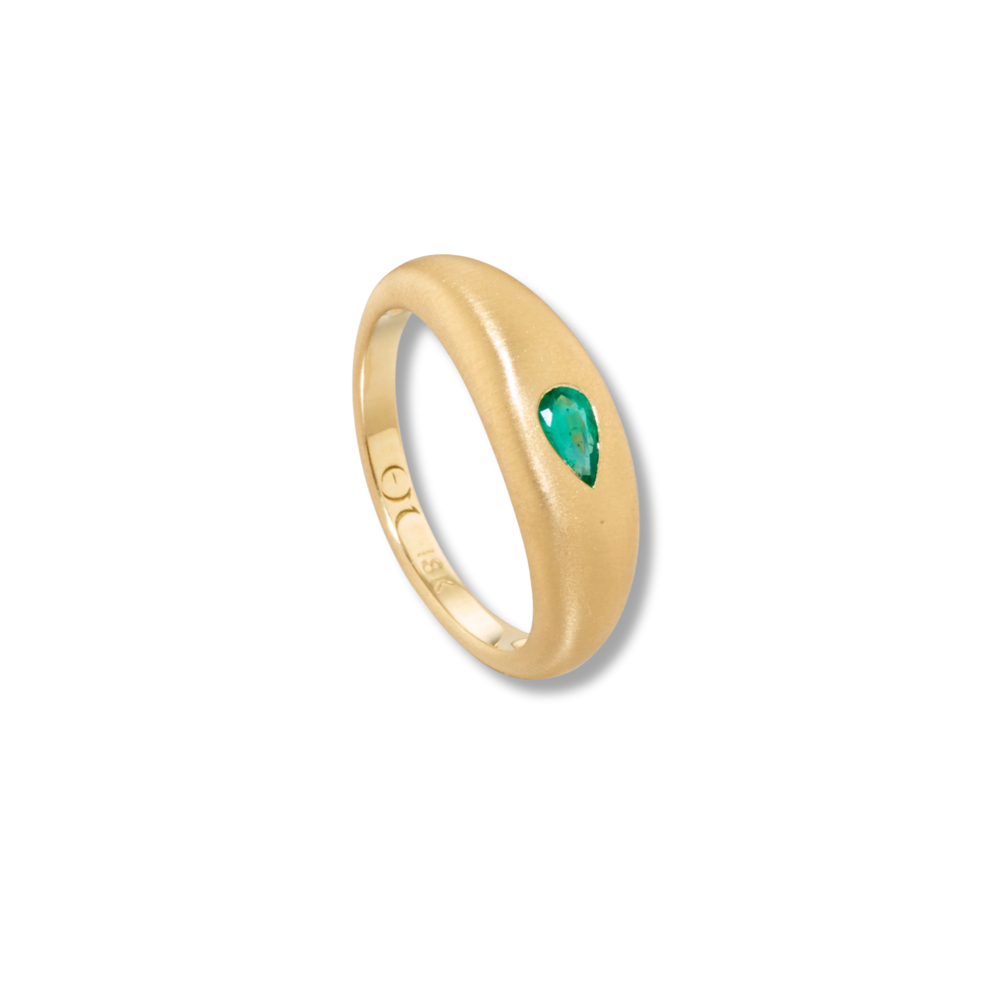 ELIZABETH MOORE Fairy Dust Emerald Teardrop Ring