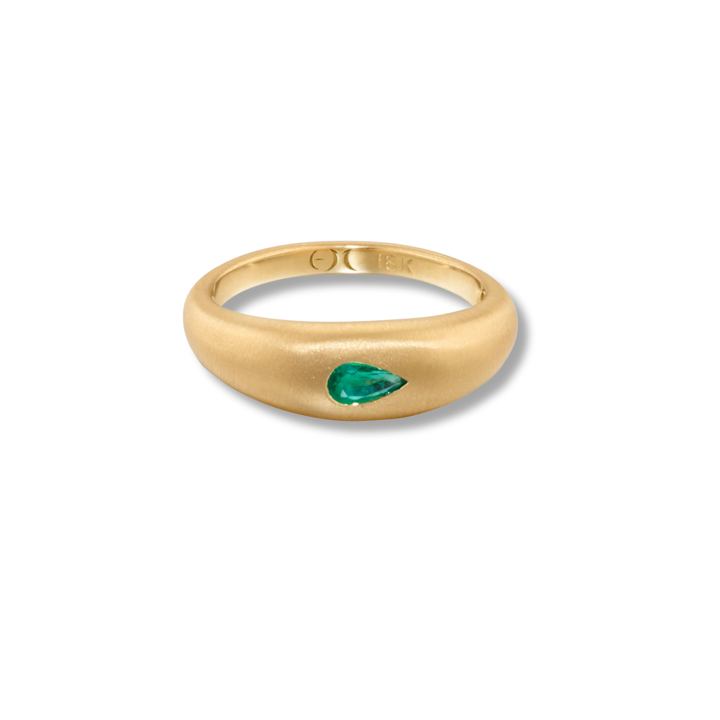 ELIZABETH MOORE Fairy Dust Emerald Teardrop Ring
