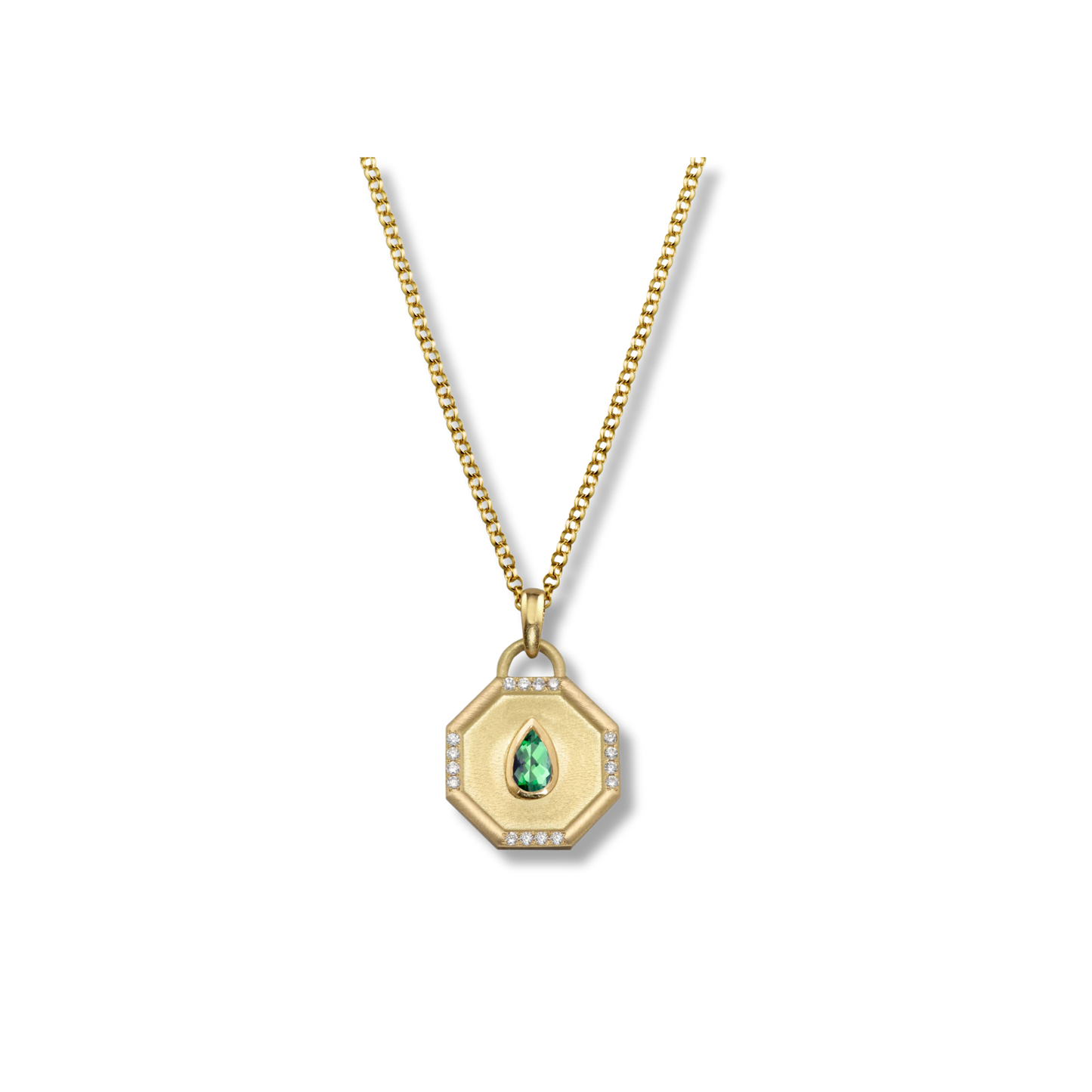 ELIZABETH MOORE Fairy Dust Emerald Teardrop Pendant
