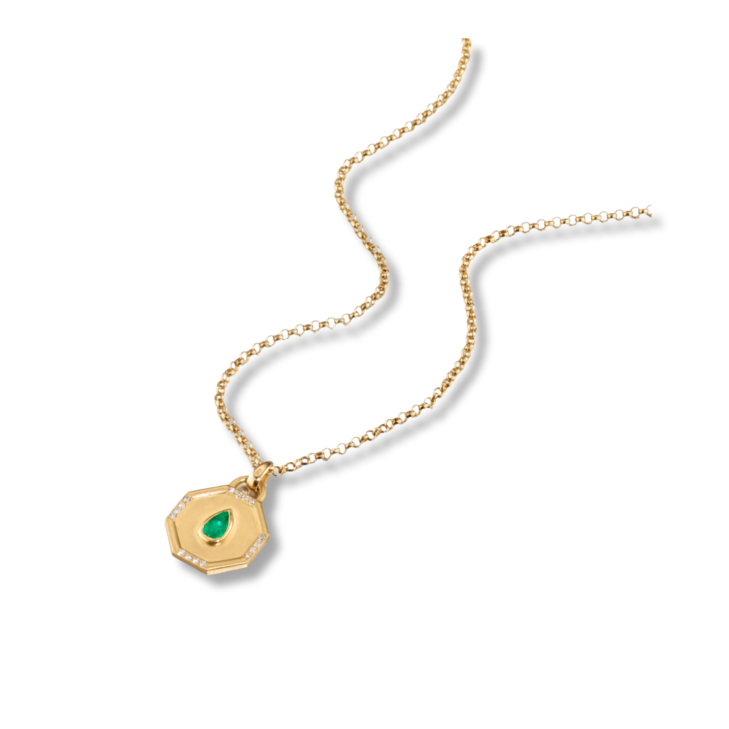 ELIZABETH MOORE Fairy Dust Emerald Teardrop Pendant