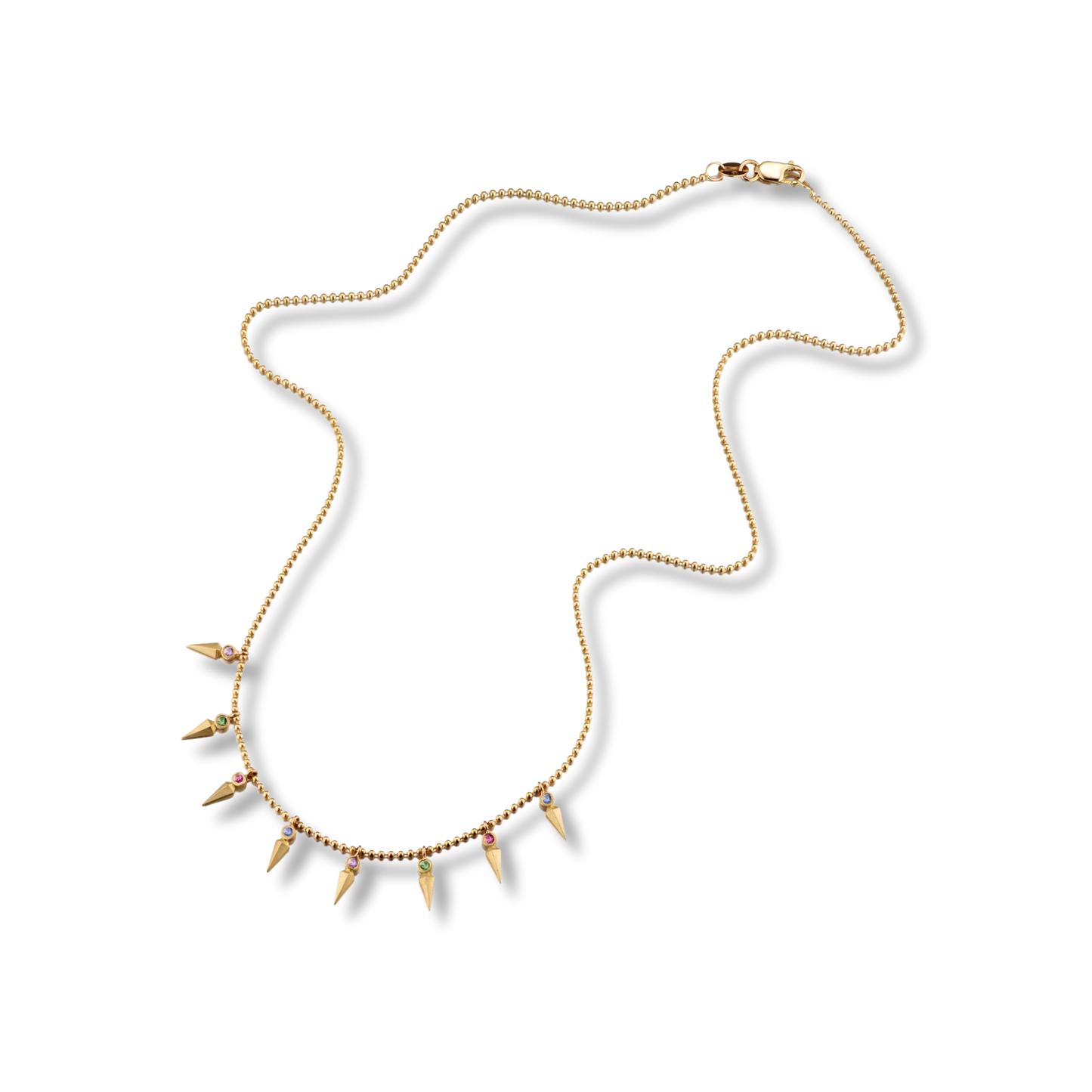 ELIZABETH MOORE Multi Sapphire Dagger Necklace