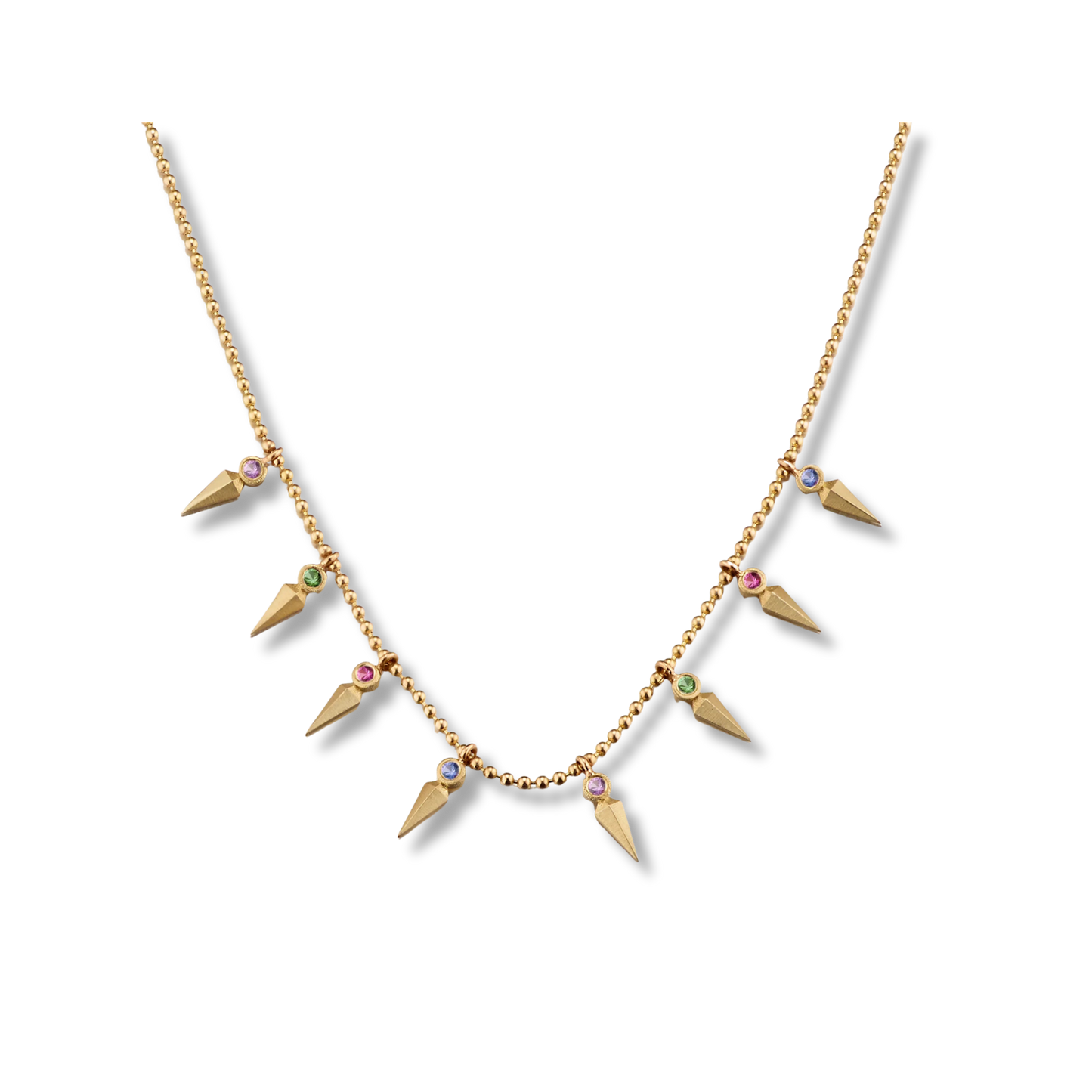 ELIZABETH MOORE Multi Sapphire Dagger Necklace