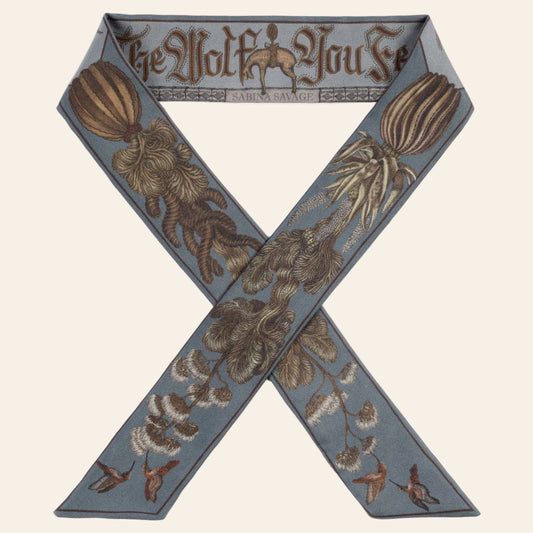SABINA SAVAGE The Wolf You Feed Small Silk Ribbon Scarf