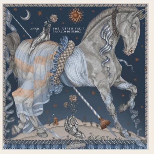 SABINA SAVAGE The Celestial Steed Large Silk Scarf