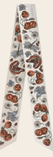 SABINA SAVAGE The Medici Cheetah Small Ribbon Silk Scarf
