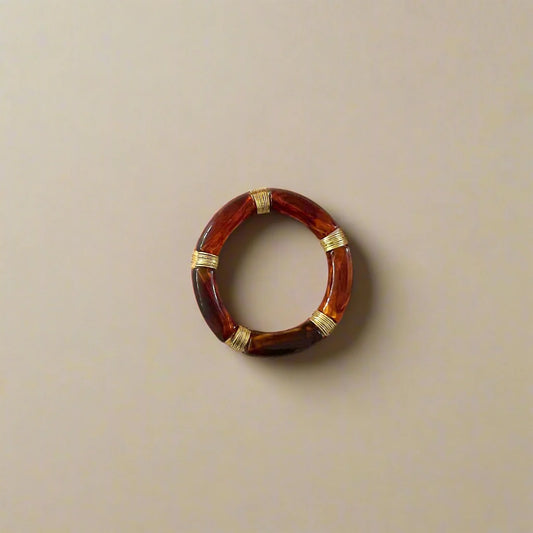 THE WORTHY CO. Acrylic + Gold Bamboo Bracelet