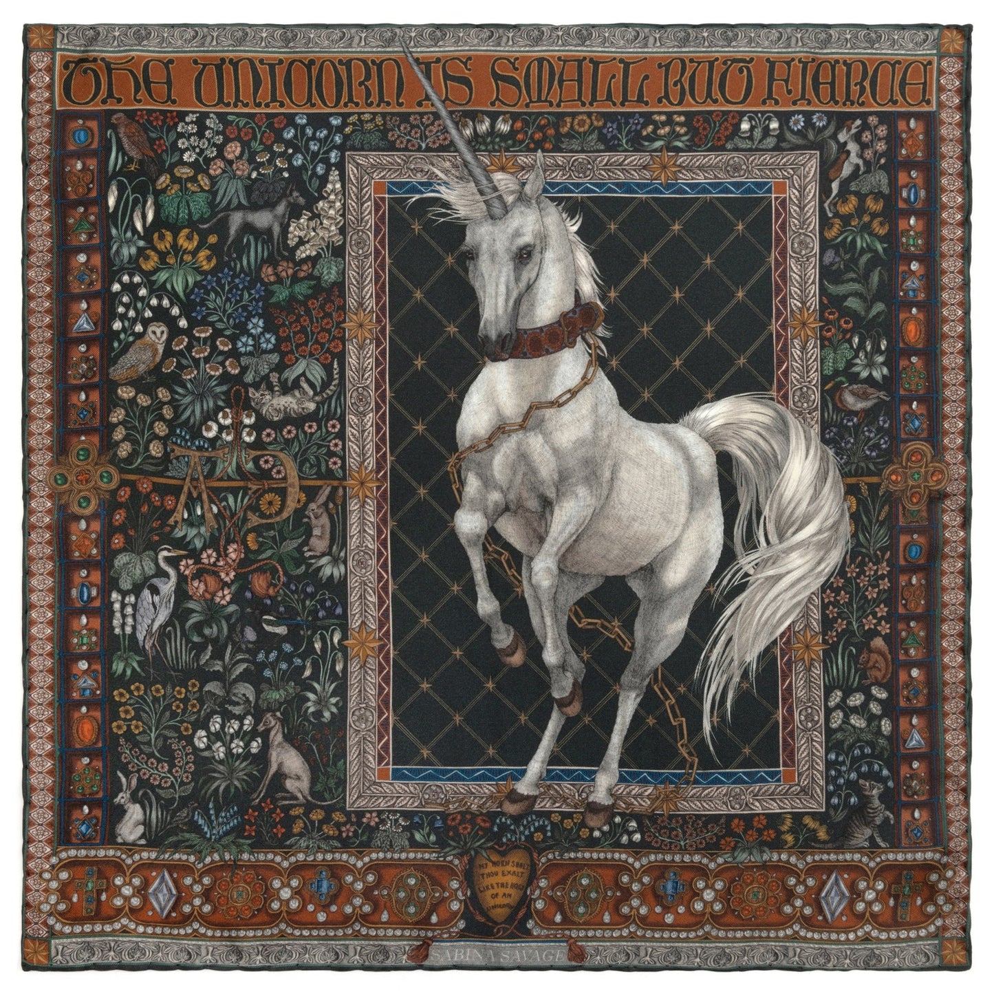 SABINA SAVAGE The Exalted Unicorn Square Scarf