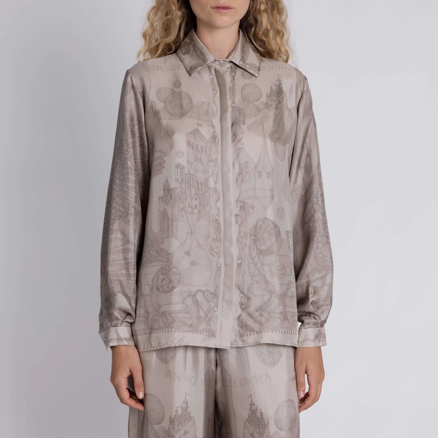 SABINA SAVAGE The Glass Swan Pencil Silk Oxford Shirt
