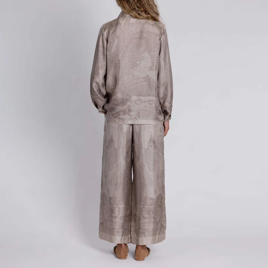 SABINA SAVAGE The Glass Swan Pencil Silk Oxford Shirt