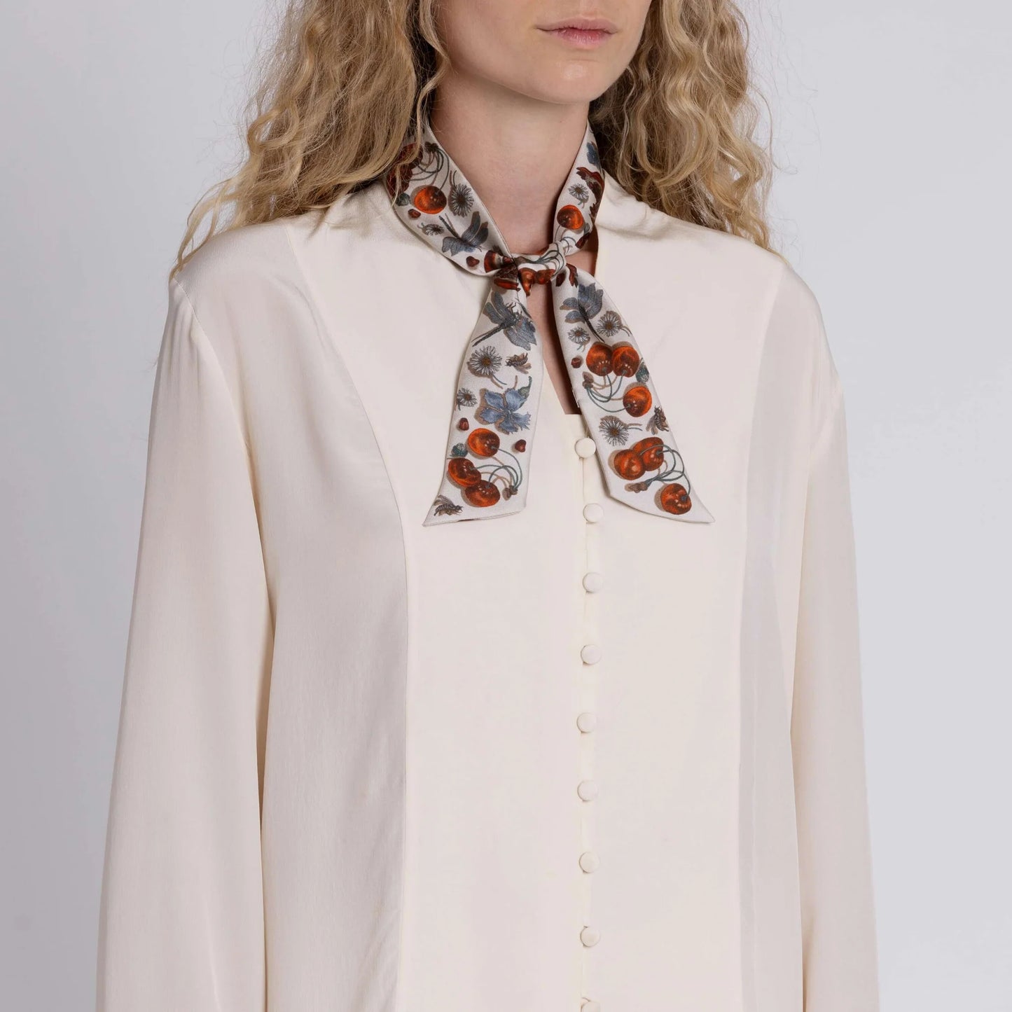 SABINA SAVAGE The Medici Cheetah Ribbon Silk Scarf