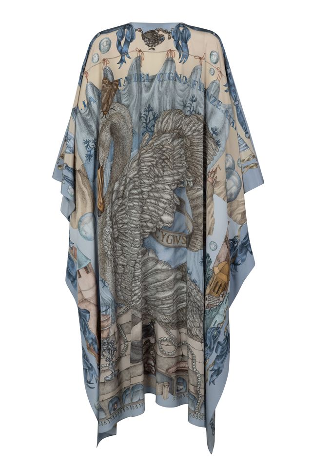 SABINA SAVAGE The Glass Swan Silk Kaftan